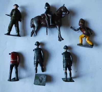 6 Assorted Vintage Toy Soldiers Indian WW1  Cavalry Lead • £1.99