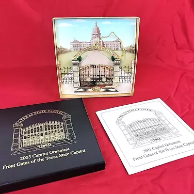 Texas State Capitol Christmas Ornament 2003 Front Gates Of Texas Box & Pamphlet • $22.99