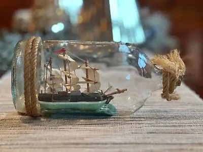 Vintage Ship In A Bottle 5” Ship In A 9” Bottle Handmade • $18.99