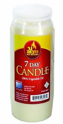 7 Day Memorial CANDLE - - -week Weekly Tall Pillar Single Wick Vegetable Oil Wax • £7.20