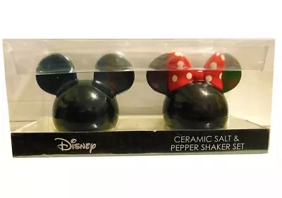 Disney Ceramic Minnie And Mickey Mouse Salt And Pepper Shakers Set • $24.99