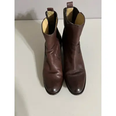 Frye Womens Janis Gore Ankle Boots Booties Brown Leather Stretch Pull On 8.5 B • $48.97