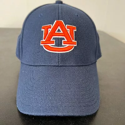 VINTAGE Auburn Tigers Hat Blue Fitted Cap Size 7 Nike Team Swoosh Logo Y2K Retro • $13.99