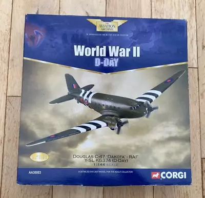 L259 Corgi Diecast Model AA30003 - Douglas C-47 Dakota RAF Y-SL KG374 (D-Day) • £30