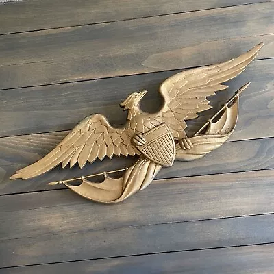 Vintage 27” Sexton USA Cast Metal Gold Eagle Wall Plaque Americana (SH) • $24.99