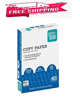 Pen+Gear Copy Paper 8.5  X 11  92 Bright White 20 Lb. 1 Ream (500 Sheets) • $8.08