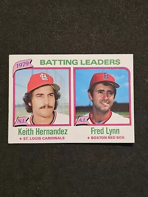 1980 Topps #201 1979 Batting Leaders Keith Hernandez/Fred Lynn Cardinals/Red Sox • $1