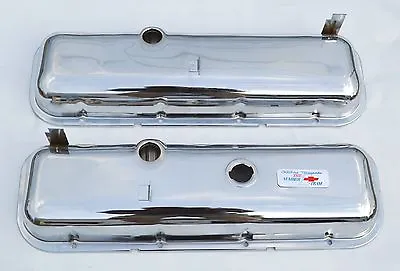 65-72 Chevrolet Chrome Valve Covers BBC 396 427 454 Drippers FREE DECAL • $99.11