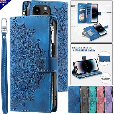 $10.99 • Buy For IPhone 15 14 13 12 11 Pro Max XR 8/7 Plus Zipper Case Leather Wallet Cover
