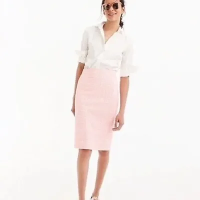 J. Crew No. 2 Pencil Skirt In Pink Seersucker Gingham Womens Size 6 • $39.99