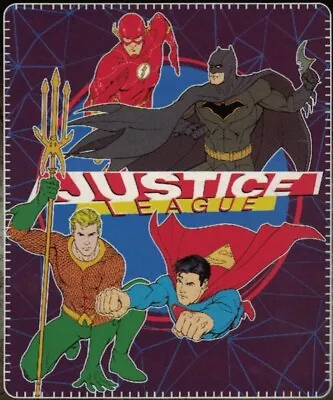 Justice League Superman Batman The Flash & Aquaman Polar Fleece Throw New • $29