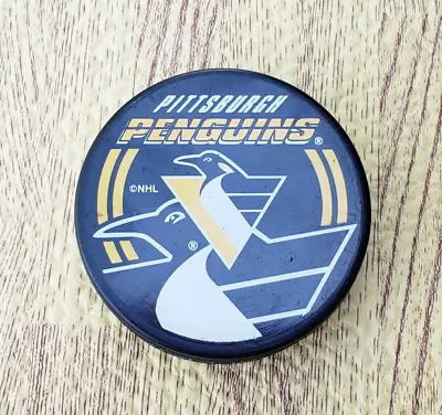 🔥 Pittsburgh Penguins 90's 1990's Throwback Vintage Souvenir Puck • $15