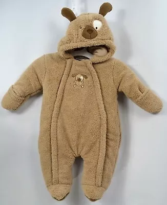 Bebe D' Amour Fuzzy Dog Bunting Snowsuit Hooded W/ Ears Baby Boy Girl 3 6 Mo NEW • $25.95