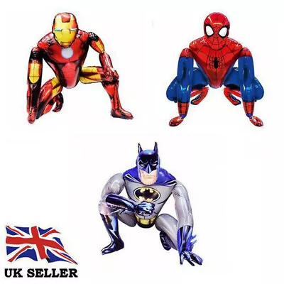 3D BATMAN SPIDER-MAN IRON MAN Foil Balloons Kids Birthday Party Decoration • £4.79