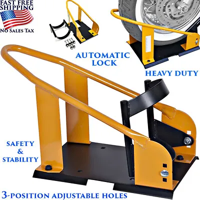 Motorcycle Front Wheel Chock Heavy Duty Tire Mount Auto Lock Safe Transport New • $129.90