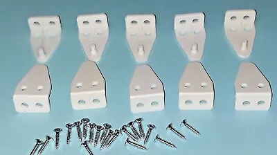 10 Pk White Mini Blind Hold Down Home Rv Parts Plastic Clips With Screws • $10.50