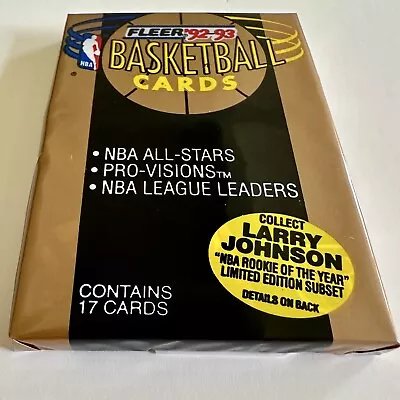 One (1) PACK 1992-93 FLEER BASKETBALL SERIES 1/FACTORY SEALED/NEVER OPENED🏀🏀 • $3.75