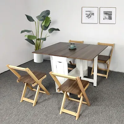 $249 • Buy Dining Table And 4 Chairs Set Folding Garden Table Kitchen Dining Table
