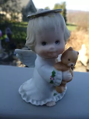 Holly Babes Enesco Ruth Morehead © 1985 Angel With Squirrel Figurine - Pre-Owned • $14