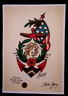 Vintage Sailor Jerry Tattoo Flash Print Size A4. Tattoo Machine  • £4.95