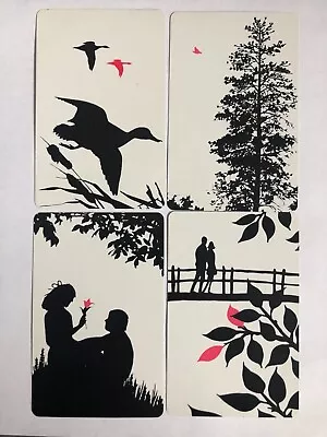 Silhouette Romance Couple Gent Lady. Ducks Vintage Swap Playing Cards. Arrco ACE • $10