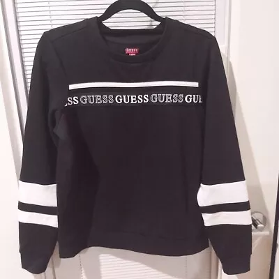 Vintage Black Guess Jumper Stripe Sleeve  • $50