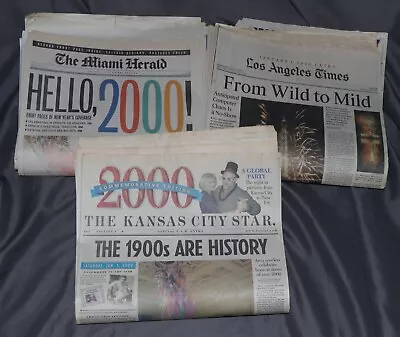 Newspaper Lot (3) Millennium - January 1 2000 - Miami Herald LA Times KC Star • $24.99