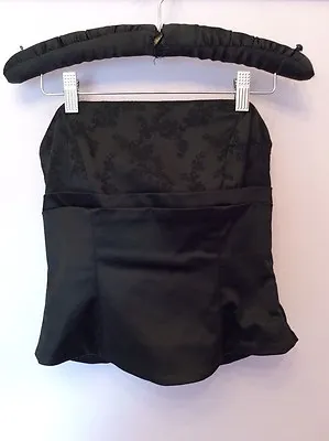 Coast Black Satin Bustier Top Size 10 • £25