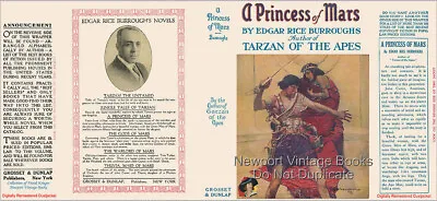 Edgar Rice Burroughs A PRINCESS OF MARS (1917) Grosset Remastered Jacket • $16