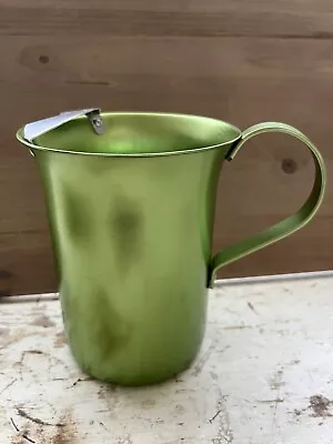 Vintage MCM Anodized Aluminum Green Pitcher With Ice Guard 8  Mid Century Modern • $24.99