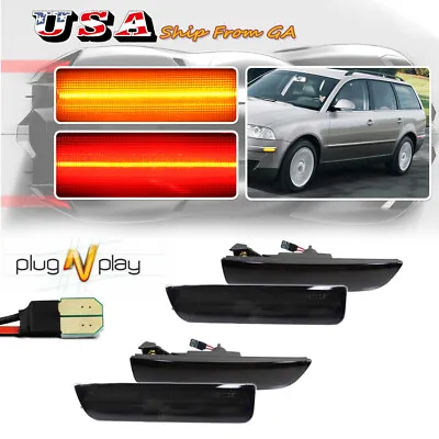 LED Smoked Front & Rear Side Marker Signal Lights For 2001-2005 VW Passat B5.5 • $49.99