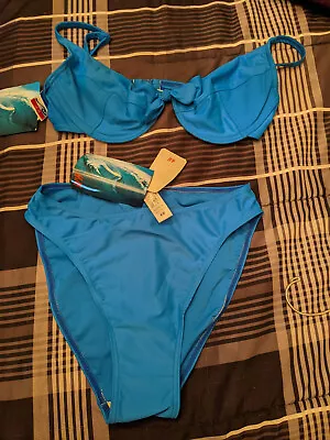 H&M 2 Piece Bikini Set Underwire Top; High Cut Solid Color Size 6 / 36B; NWT • $7