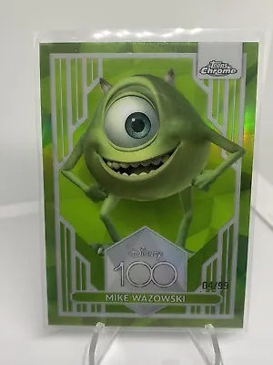 2023 Topps Chrome Disney 100 Mike Wazowski 43 Green Refractor /99 Color Match US • $169.99