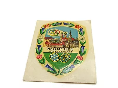 Rare Munchen Marienplatz Munich Olympics Decal Small 1972 • $18.75