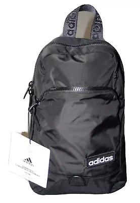 Adidas Essentials Convertible Crossbody Sling Bag Xbody Black White Nwt $40 • $31.99