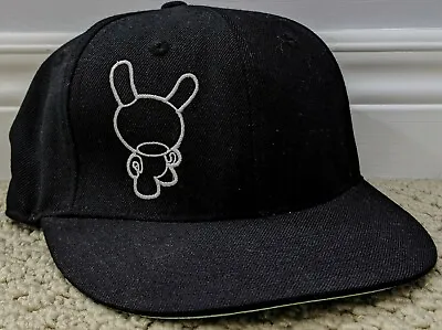 Pre-Owned Black Limited Edition Kidrobot Fitted Hat 7 3/8 Mascot Dunny Munny • $35