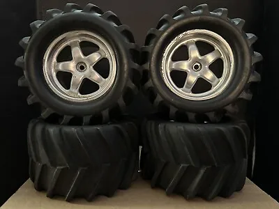 Traxxas T Maxx Wheels / Tires RC Truck Losi Tamiya LMT Monster Jam Kyosho Savage • $40