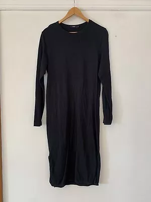 BASSIKE - Black Jersey Organic Cotton Long Sleeve  Tshirt Dress Small • $38