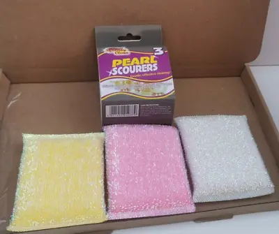 Pearl Scourers 3 Non Scratch Stick Scouring Pads Cleaning Washing Clean Pan Dish • £3.75
