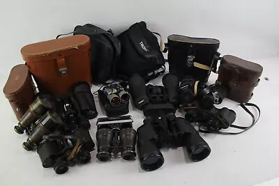 10 X Vintage BINOCULARS Inc Super Zenith Prinz Miranda Etc W/ Some Case • £2.20