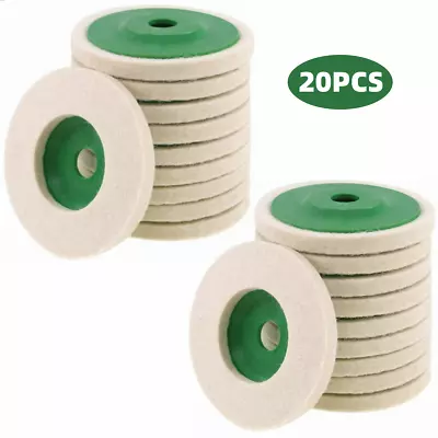 20Pcs 4  Wool Polishing Discs Finishing Wheel Buffing Pads For 100 Angle Grinder • $9.99