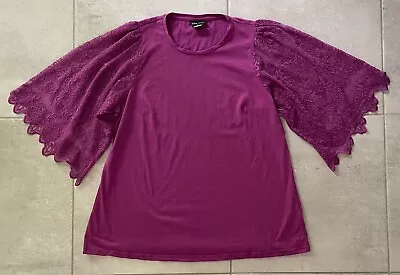 City Chic Purple Lace Sleeve Blouse Size M 18 • $10