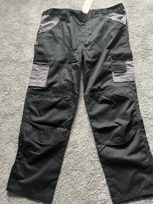 £7 • Buy Heavy Duty Hymac Black Workwear Cargo Trousers W38 Leg 33 Brand New