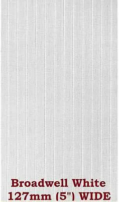 5 Inch (127mm) Wide Replacement Vertical Blind Slats - BROADWELL WHITE • £1.50