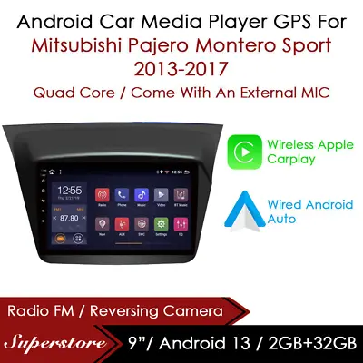 9” Android 13 Car Media Player Head Unit For Mitsubishi Pajero Montero Sport • $299