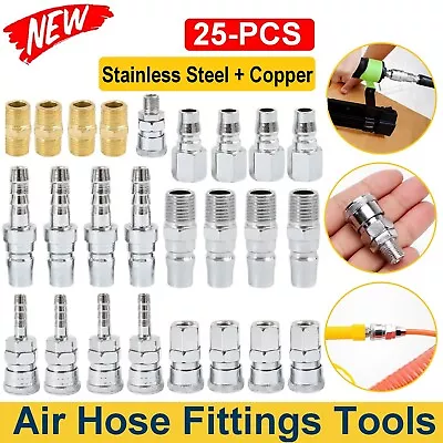 25x Air Hose Fittings Nitto Type Male Female Barb Coupler Compressor Kit Tools • $25.99