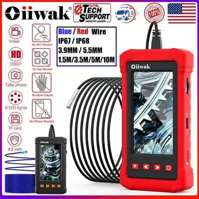 Oiiwak 3.9/5.5mm 1080P Industrial Endoscope 4.3'' Borescope Camera & 3in1 2m Lot • $76.07