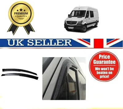 MERCEDES BENZ SPRINTER 2006-2018 Wind Deflectors Rain Sun Smoke Guard Window • £23.99