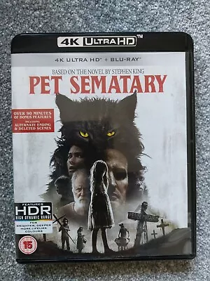 £7.90 • Buy Pet Sematary**4k Ultra Hd + Bluray **stephen King**2019 Vgc