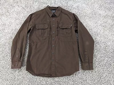 5.11 Tactical Shirt Mens Small Brown Button Long Sleeve Conceal Carry Marksman • $18.88